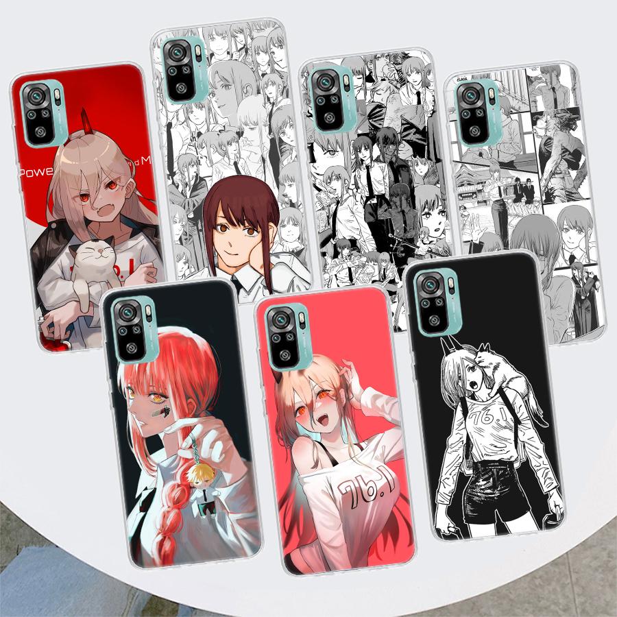 

Power Makima Chainsaw Man Phone Case For Xiaomi Redmi Note 10 Pro Max 10S 9 9S 9T 8 8T 11T 11S 11 5G 11E 7 6 5 4X Coque Cover