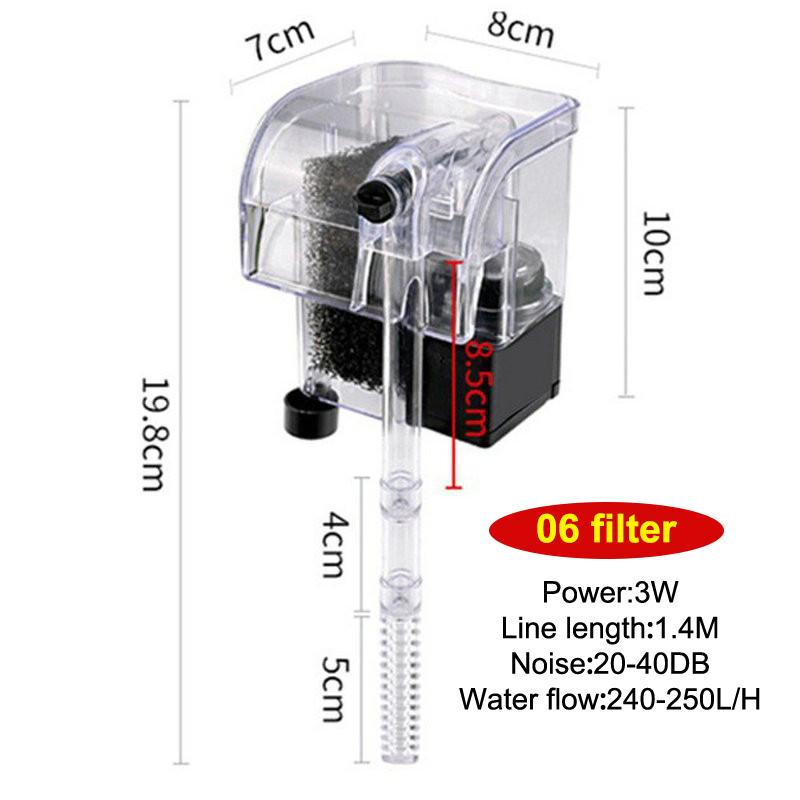 3 In 1 Small Aquarium Filter Small Tank Filter Suspension Oxygen Pump Water Purifier