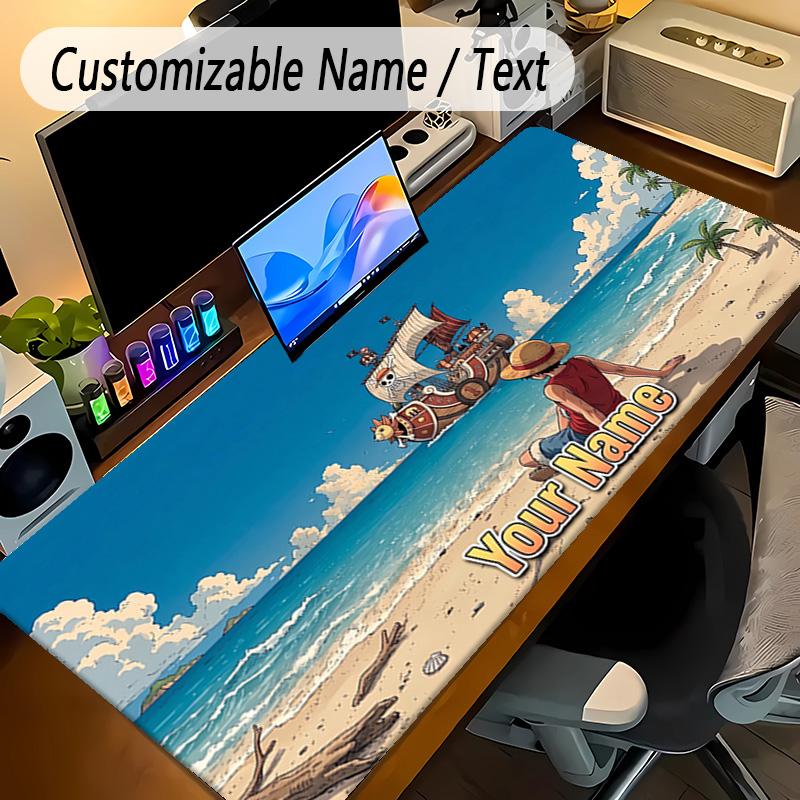 Large Mouse PadOne Piece Custom Name Text Personalized Desk Mat Non Slip Gaming Pad