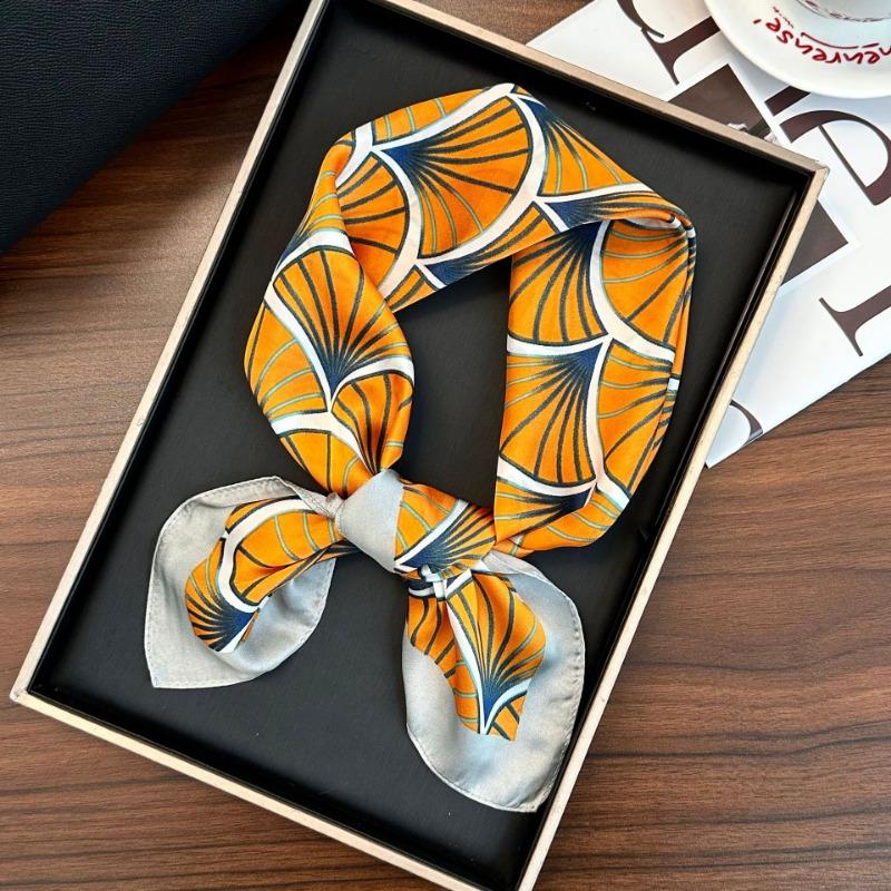 Polka Dot Silk Scarf Square Scarf High-end New Versatile Decorative Scarf Scarf Scarf Neck Cashew Flower Scarf Shawl Can Be Used As a Tube Top