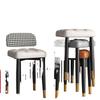 Nordic Home Luxury Upholstered Dining Chair Stackable Stool Simple Backrest Bedroom Makeup Chair for Dining Room