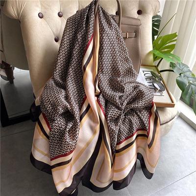 Women Silk Winter Scarf Luxury Design Print Lady Beach Shawl Scarves Fashion Smooth Foulard Female Hijab
