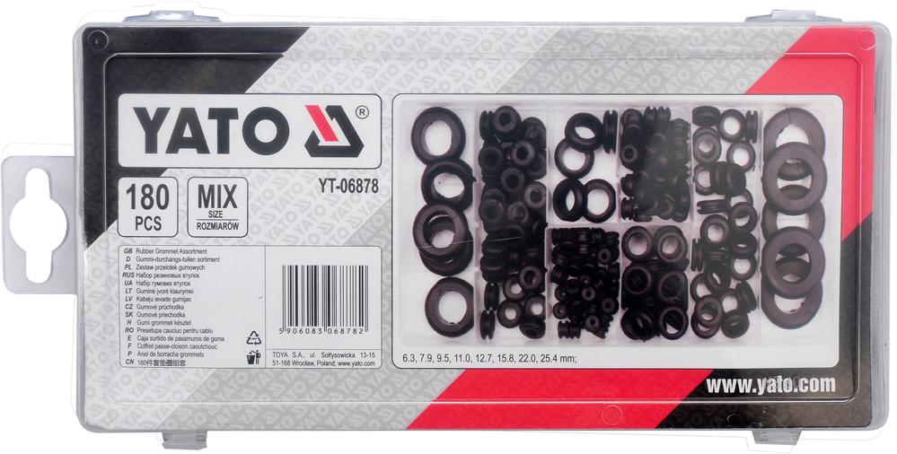 RUBBER GROMMET SET 180 PCS MIX - YT-06878