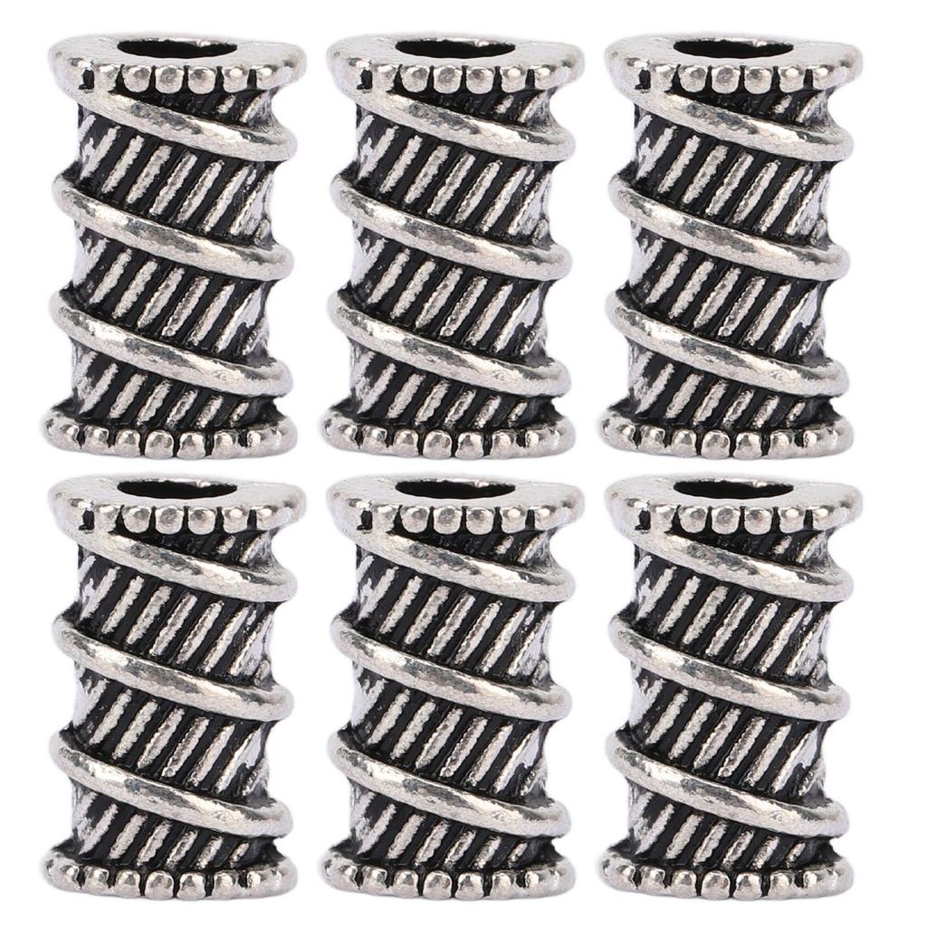 50pcs Viking Beard Beads Tubular Thread DIY Making Moderate Size Alloy Material Comfortable Edges Hair Beads