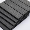 WPC Interlocking Decking Tiles, Pack of 11 Interlocking Patio Paving Slabs, 30 x 30 x 2.2 cm, Grey