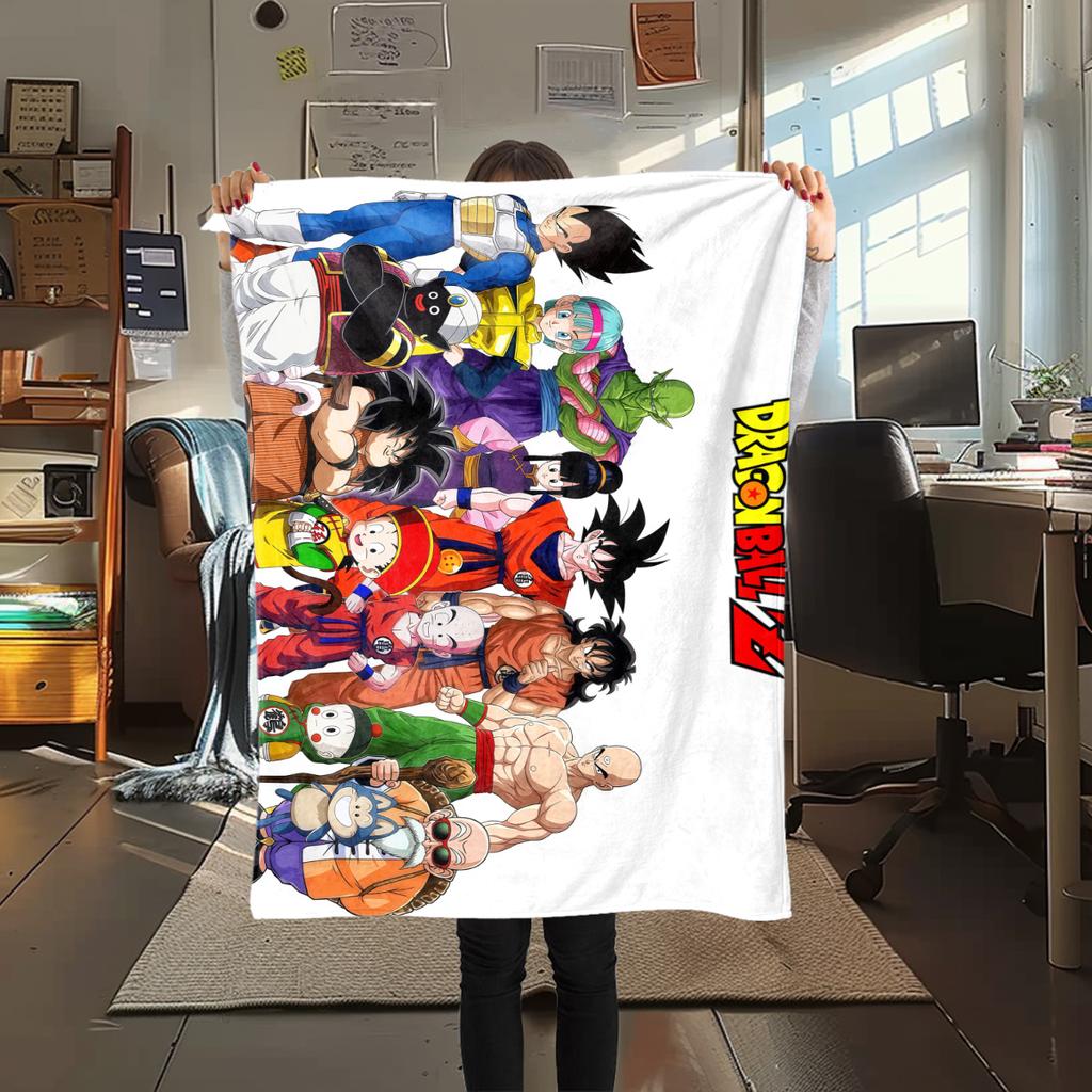 1 pièce Couverture en Flanelle avec Impression Son Goku, Haute qualité Toutes Saisons, Décoration de Maison, Chaleur et Confort, Parfait pour les Cadeaux de Noël