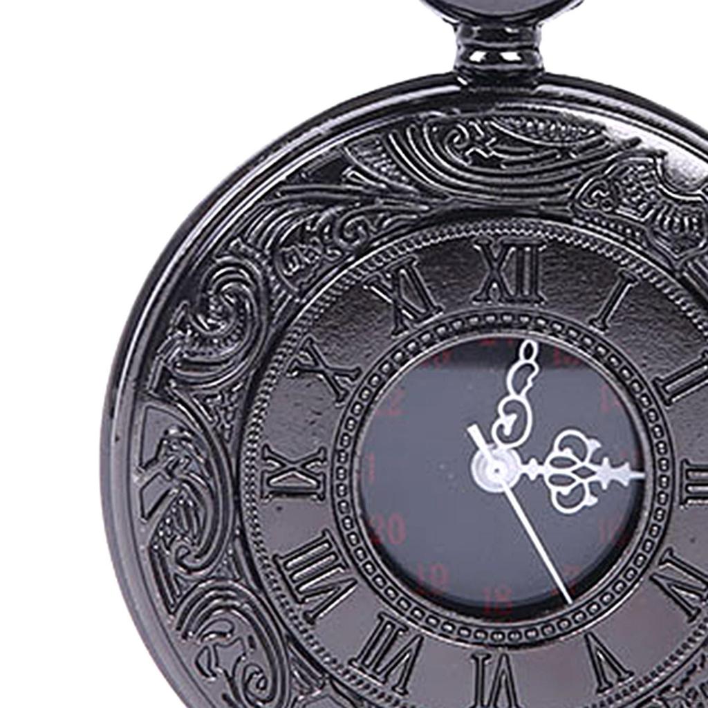 Pocket Watch with Roman Numers and Chain Perfect Gift for Father's Day, Weddings, Holidays