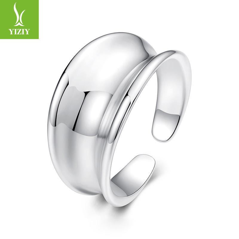 Design Glossy Earrings Ring Set, Unique Personality, Simple And Exquisite Metallic Copper Jewelry