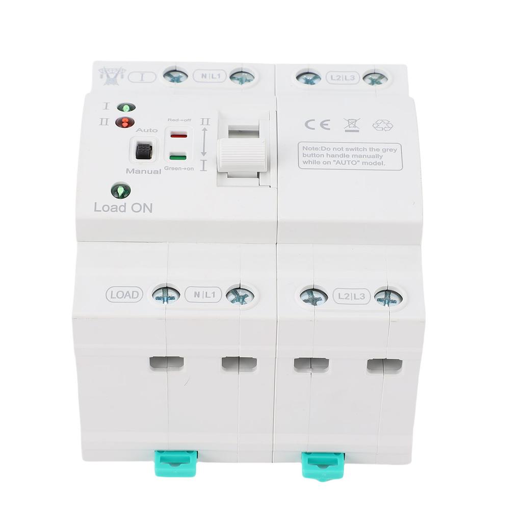 Mini ATS Automatic Manual Transfer Switch 4P 80A Home Generator 3PH Dual Auto Electrical Selector Switch DIN Rail Mount