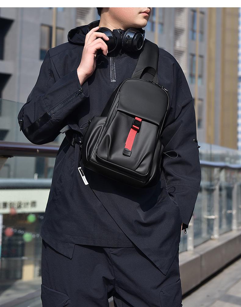 Trendy Waterproof Men's Chest Bag for Commuting and Leisure Travel - Fashionable Unisex Shoulder Messenger Bag