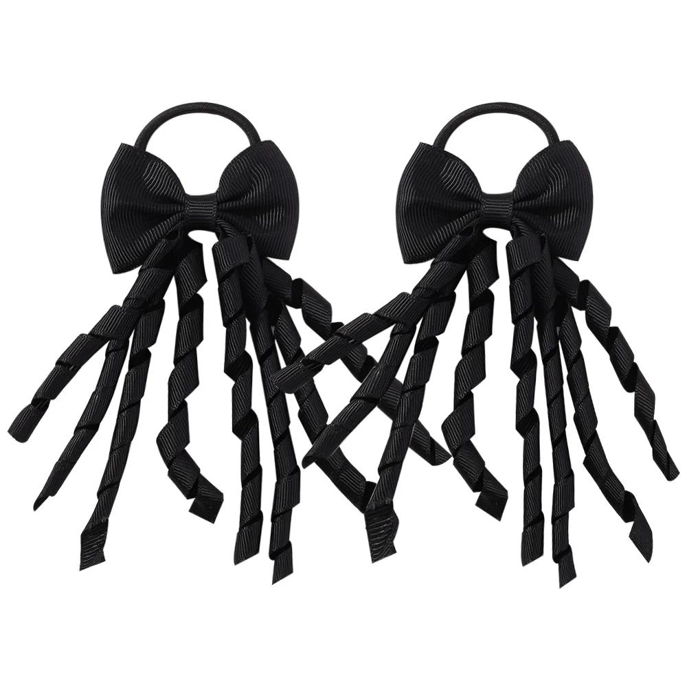 

2 шт. Детские резинки для волос из репсовой ленты, милые бантики для волос, эластичные резинки, держатели для хвостика для девочек, детские аксессуары для волос