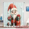 2pcs,Curtains Cute Santa Claus Presents Snow (2) Light Filtering Chic Curtains Versatile Polyester Curtains Home Decor Use for