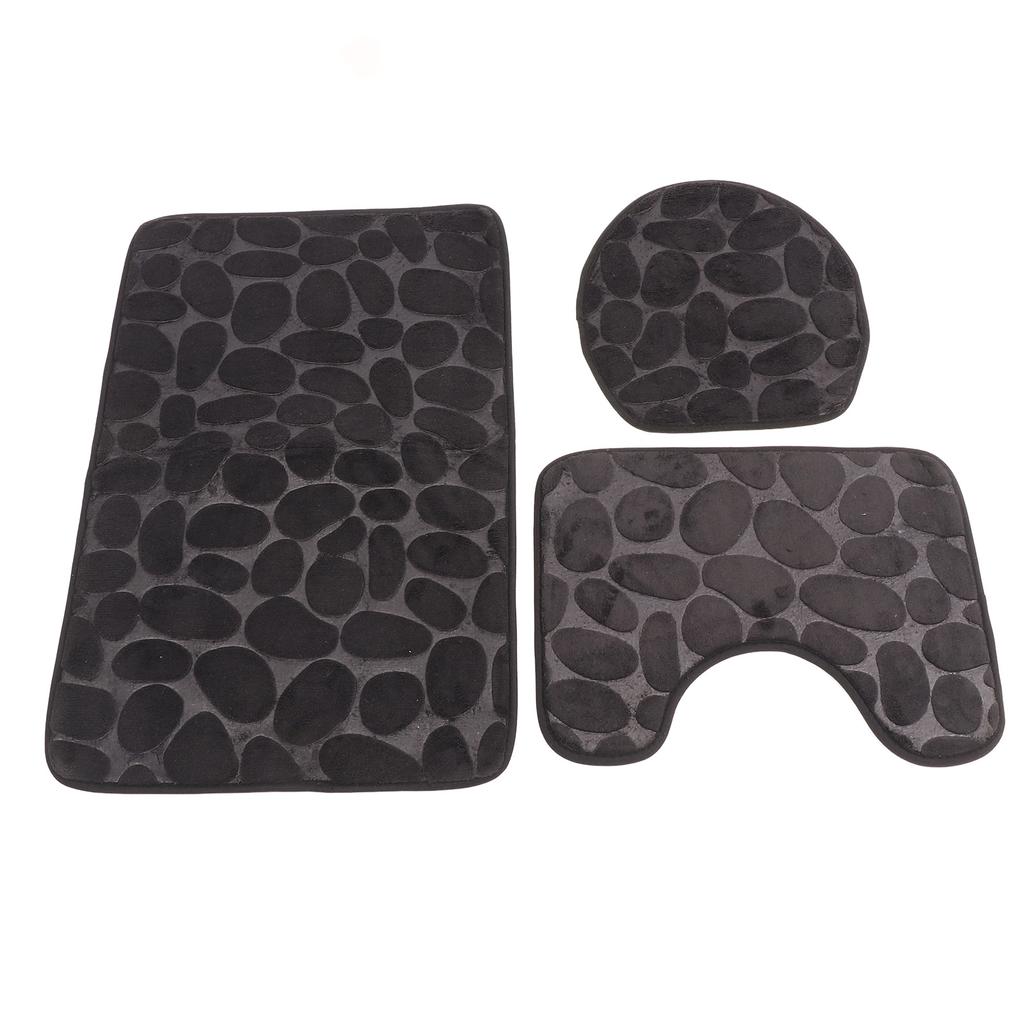Conjunto de 3 Tapetes de Banheiro Forma U Tapete para Vaso Sanitário Tampa de Vaso Sanitário Tapete de Banho Absorvente de Água Antiderrapante Tapetes de Banho para Treinamento de Penico Crianças Adulto