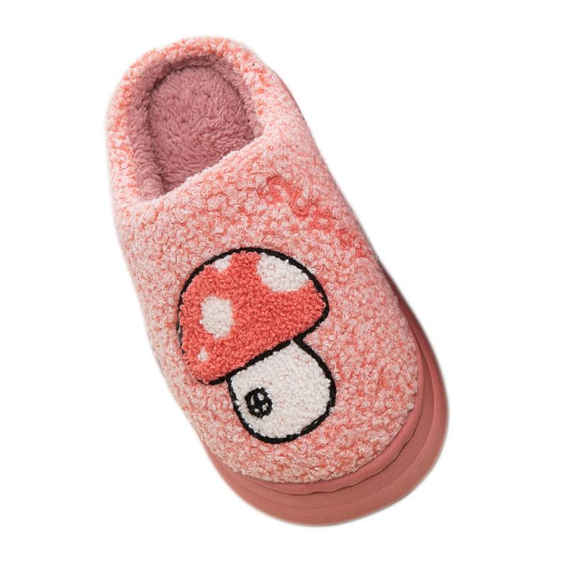 Home Cotton Slippers Warm In Autumn and Winter Thick Bottom Non-slip Piled Foot Warmer Indoor Household Plush Slippers