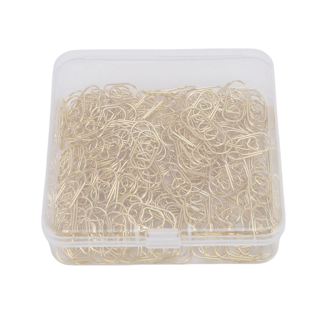 200 Pcs Heart Shaped Paper Clips Cute Decorative Love Paperclips with Transparent Storage Box for Ho