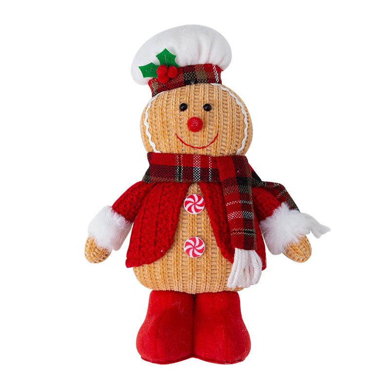 Christmas Gingerbread Man Knitting Plush Doll Xmas Decoration Stuffed Toys Gifts