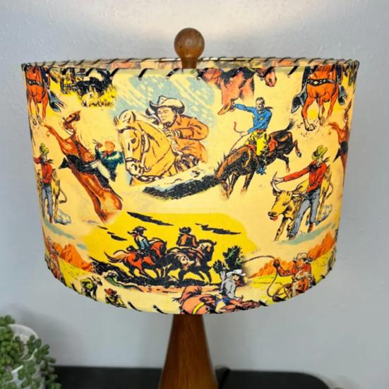 Yousheng Drum Lamp Shade Vintage Style Lamp Shade Lamp Cover Replacement Western Lampshade for Floor Lamps Table Lamps