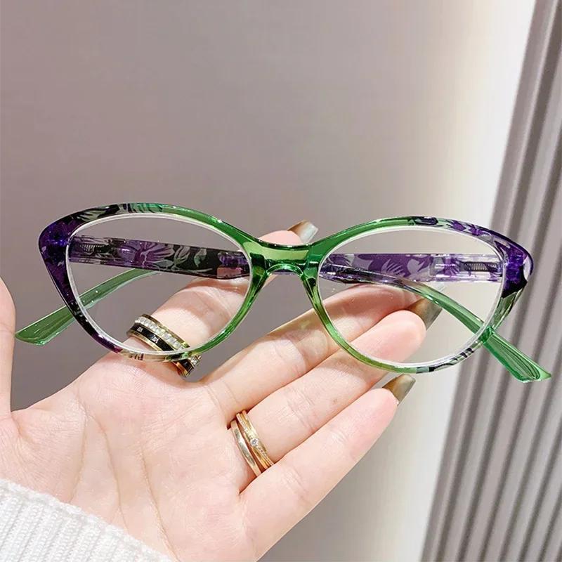 

Fashion Personality Presbyopia Glasses Women Luxury Cat Eye Frame Anti-Blue Light Hd Far Sight Eyeglasses Diopter +1.0 To +4.0 4.0