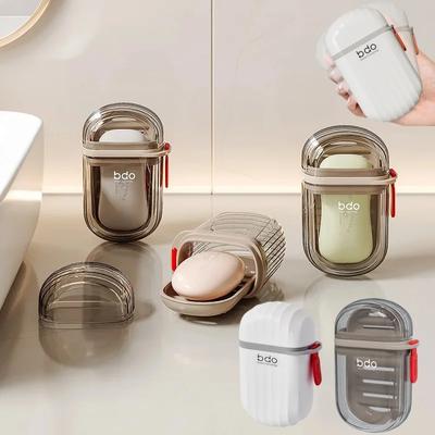 Creative Travel Soap Box With Lid Sealed And Drainable Portable Small Soap Box For Business Trip Travel Soap Box