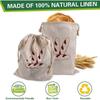 Linen Bread Bag Reusable Baguette Cotton Drawstring Storage Bag Loaf Homemade Bread Fresh Eco Friendly Keeping for Baguette