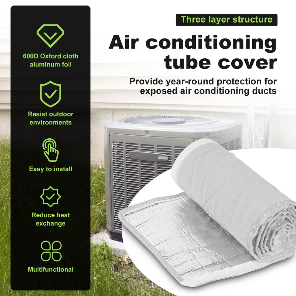 3 Layer Universal Air Conditioner Hose Cover Waterproof AC Hose Heat Insulation Wrap Portable AC Hose Insulation Sleeve for Home