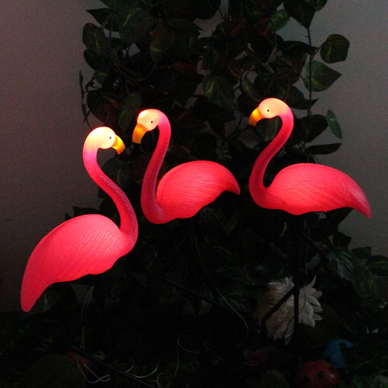 Pink Flamingo Solar Garden Light Outdoor Courtyard Decoration Lantern Standing Lawn Decor Light Waterproof Landscape Yard Light