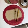 Pastoral paper rope woven placemat ins miscellaneous retro Christmas decorative mat wedding creative paper thermal insulation table mat