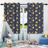 2pcs Moon Stars Window Curtains Children Bedroom Home Living Room Decoration Blackout Curtain Heat Insulation Noise Reduction