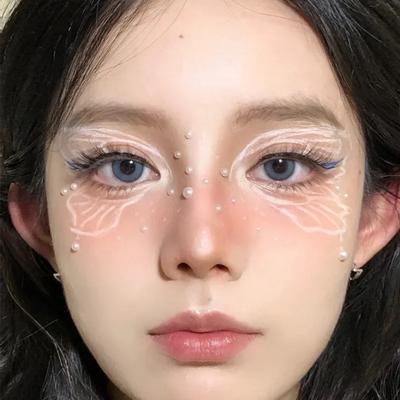 Pearl Heart Rhinestone Sticker 3D Crystal Gemstone Eyeliner Eyeshadow Tattoo Face Party Festival Makeup DIY Decoration Stickers