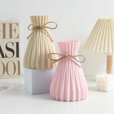 Creative Hemp Rope Closure Simulation of Flower Arrangement and Ceramic Plastic Vase