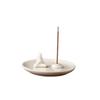 Zen-Style Formless Buddha Incense Holder: Simple White Porcelain Monk for Living Room or Study Decor.