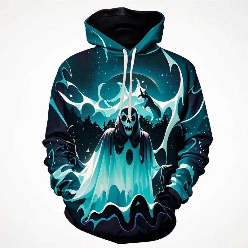 Adult Halloween Grab Peripheral Plush Men Casual Fashion Versatile Sweater Digital Printing 3D Hooded Sweater Disfraz Halloween
