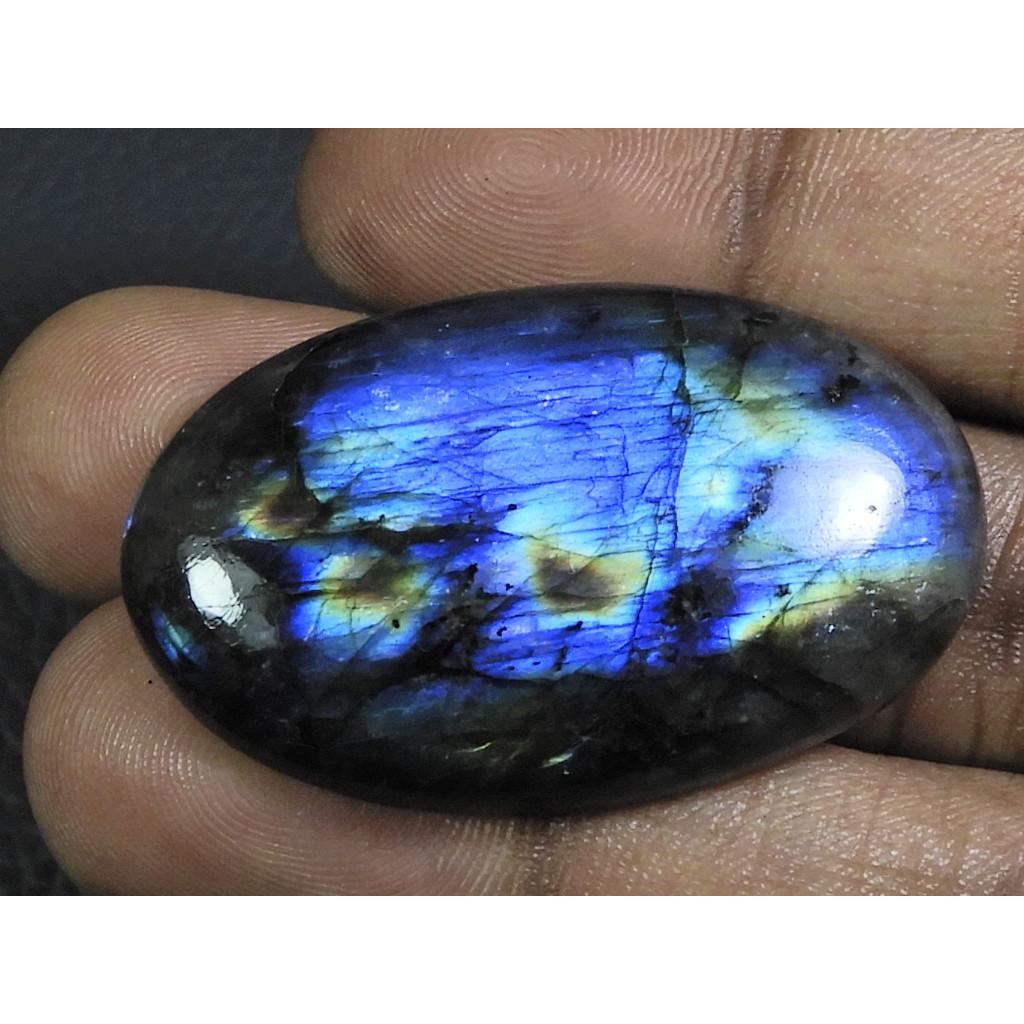 

75Cts. Natural Labradorite Blue Fire Oval Cabochon Loose Gemstone 25X43X07MM B-13