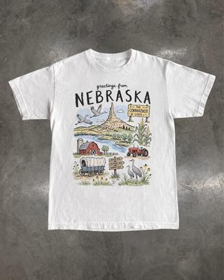 Retro Nebraska T-Shirt – Cornhusker State Chimney Rock Pioneer Graphic Tee