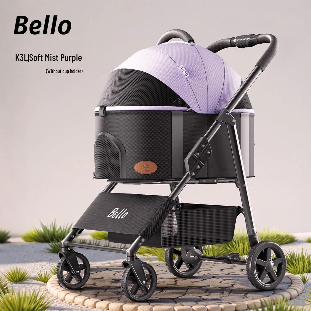 Bello Suministros para Mascotas Cochecito con Impermeable y Cojín de Asiento Extraíble para Perros