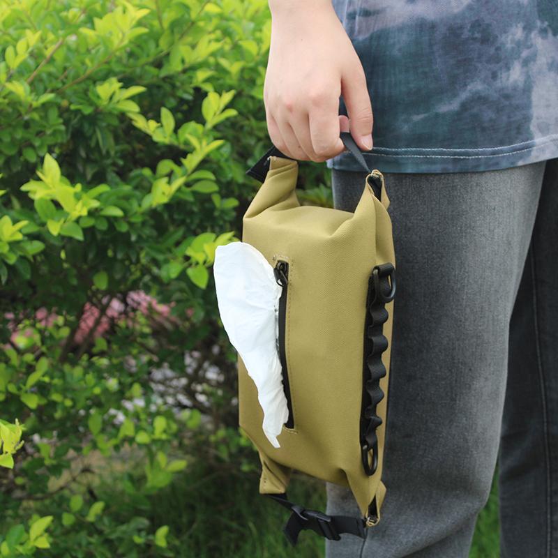 RR Camping Toilet Paper Holder Bag Camping Tent Folding Toilet Paper Hanging Holder Roll Case Storage Box Outdoor Camping Tools