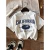 Letter Print Round Neck Casual Sport Unisexs Short Sleeve Tshirt