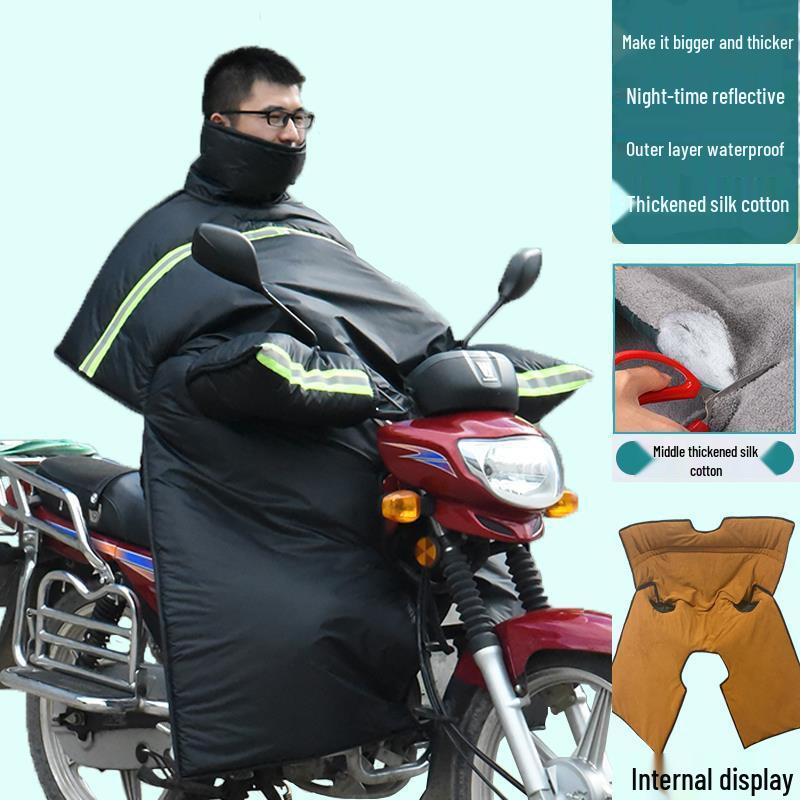 Men's Extra Large Winter Fleece-Lined Waterproof Motorcycle Windshield