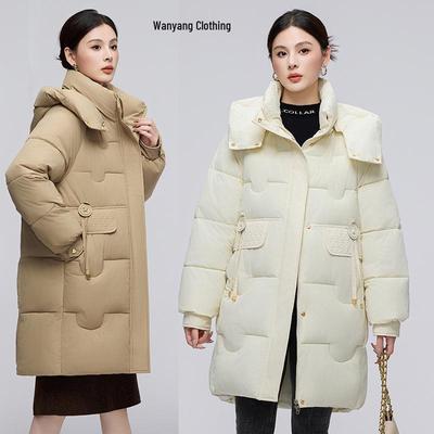 Women's Hooded Mid-Length Winter Cotton Coat: Thick, Cold-Proof, Fashionable Outerwear