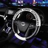 GALSON DAD Royal Steering Wheel Monogram Size Black and This PU Leather Steering Wheel Cover Is Perfect for Long Drives and Compact Cover, Leather,