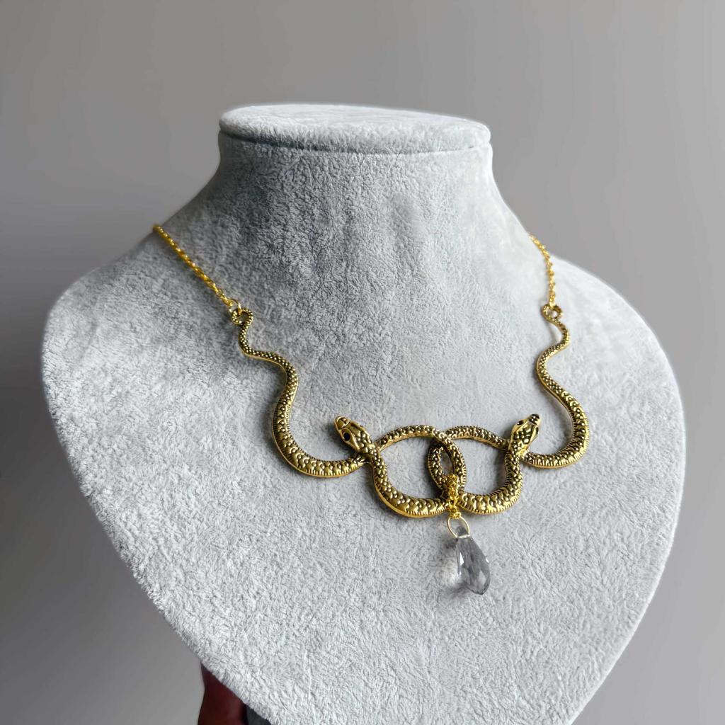 Wrapped Double Snake Necklace