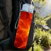 1 Stück Hellrot-Orange Burst Kosmische Energie Aufdruck 750ml Farbe Kunststoff Sportwasserflasche Auslaufsicher Klappdeckel mit Strohhalm Geeignet für Sport Büro Heimgebrauch
