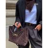 New women's bag frosted leather metal rope buckle leather woven niche simple large-capacity portable shoulder bag