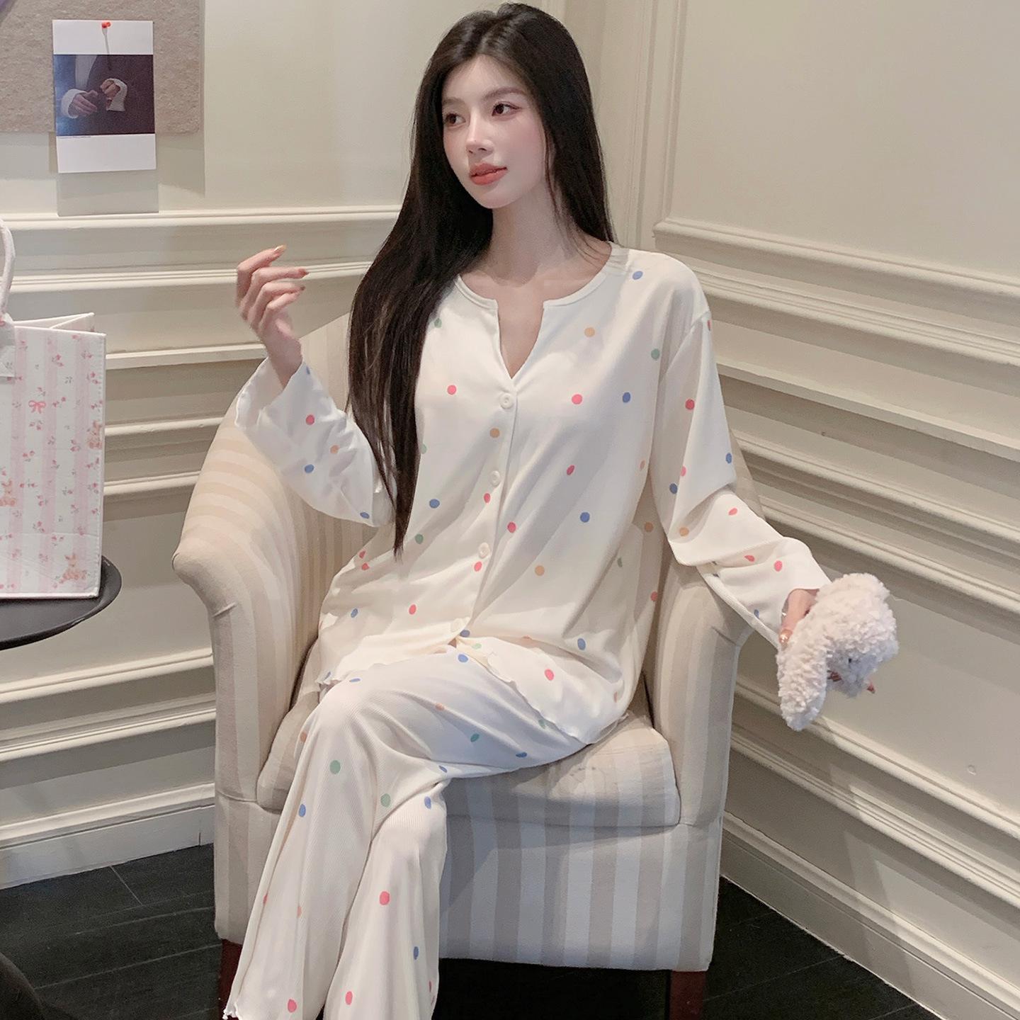Women s Spring 2026 Ribbed Long Sleeve Pajama Set - Casual & Comfortable Size 4