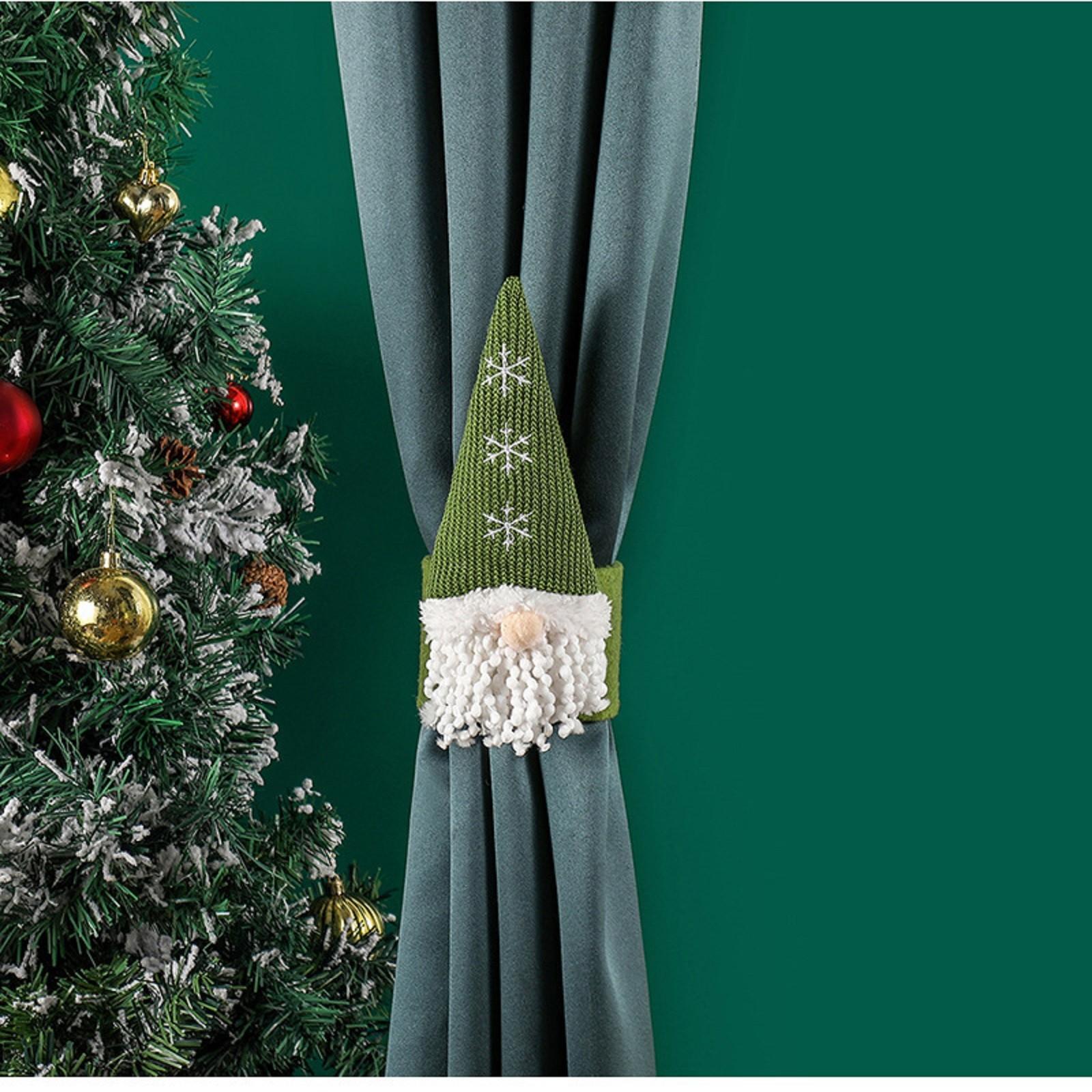 

Подхваты для штор - Подхваты для штор в виде снежного безликого гнома для рождественских украшений на осень-зиму, современные подхваты для штор One Size зелёный