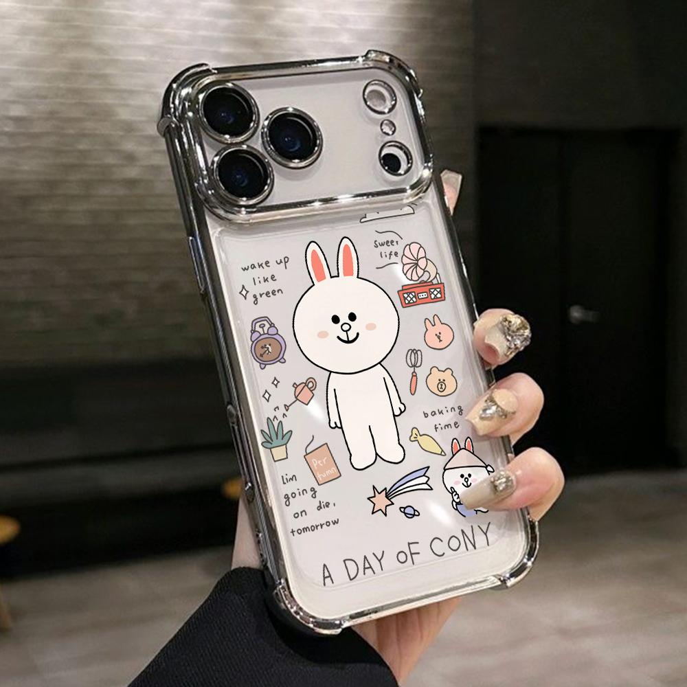 Browns Bear Conys Rabbit Phone Case for Google Pixe 10 9 9A 8 8A 7 7A Pro XL 5G Anti-drop Transparent Soft Cover