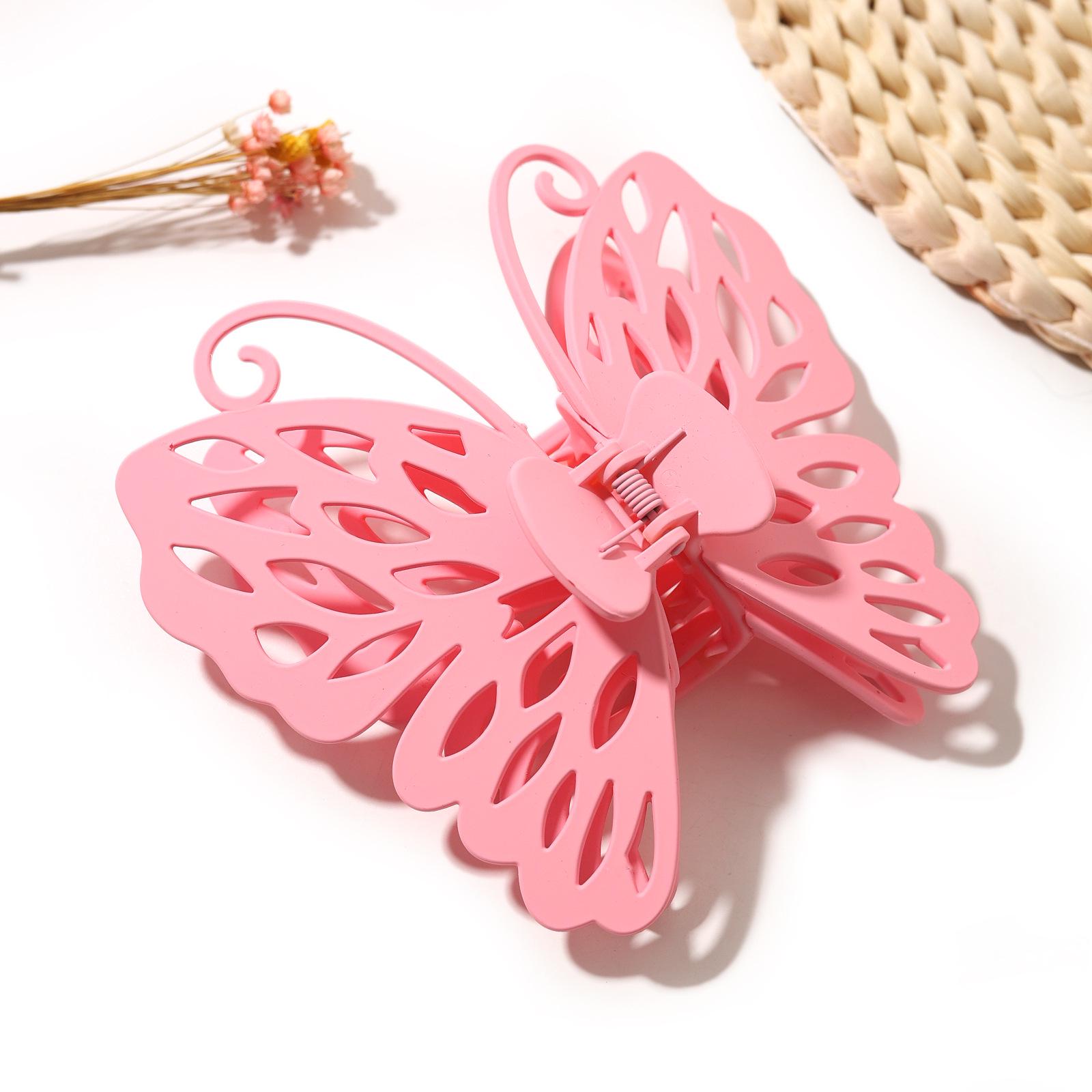 

Двухслойный полый зажим для волос «Бабочка» - Большой размер, зажим-акула розовый