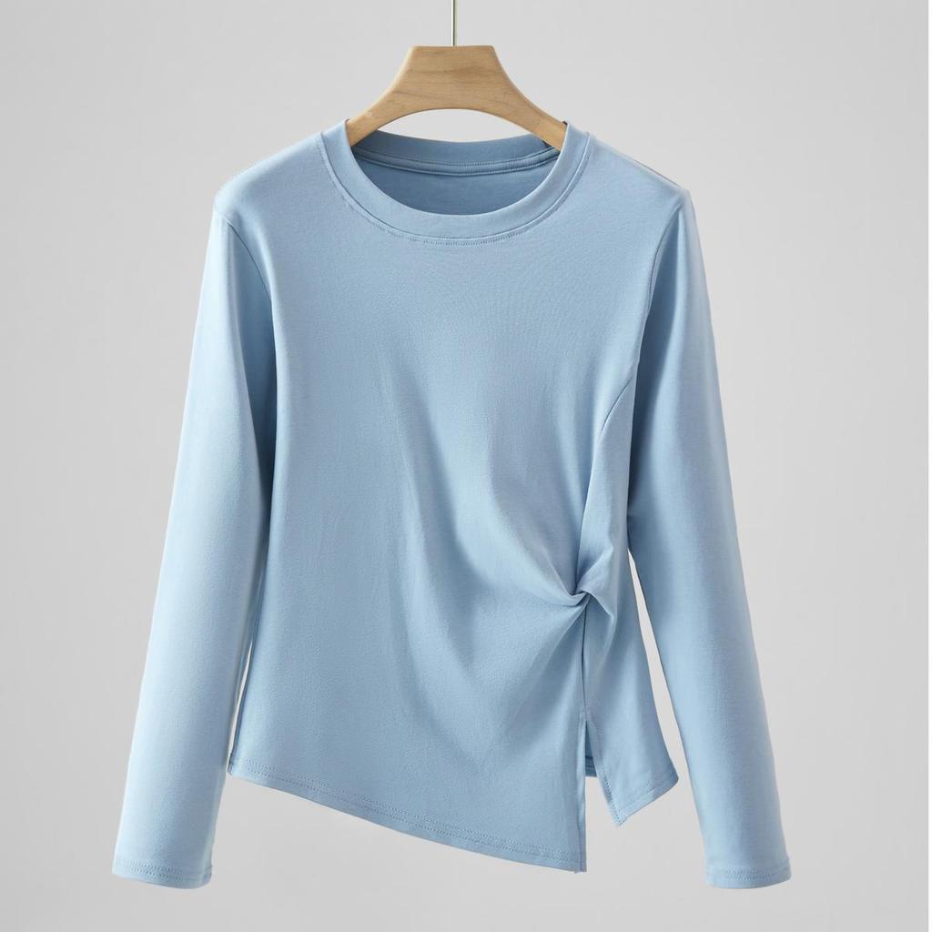 "2025 Autumn/Winter French Slim Fit Long Sleeve Women's Base Layer Tee”
