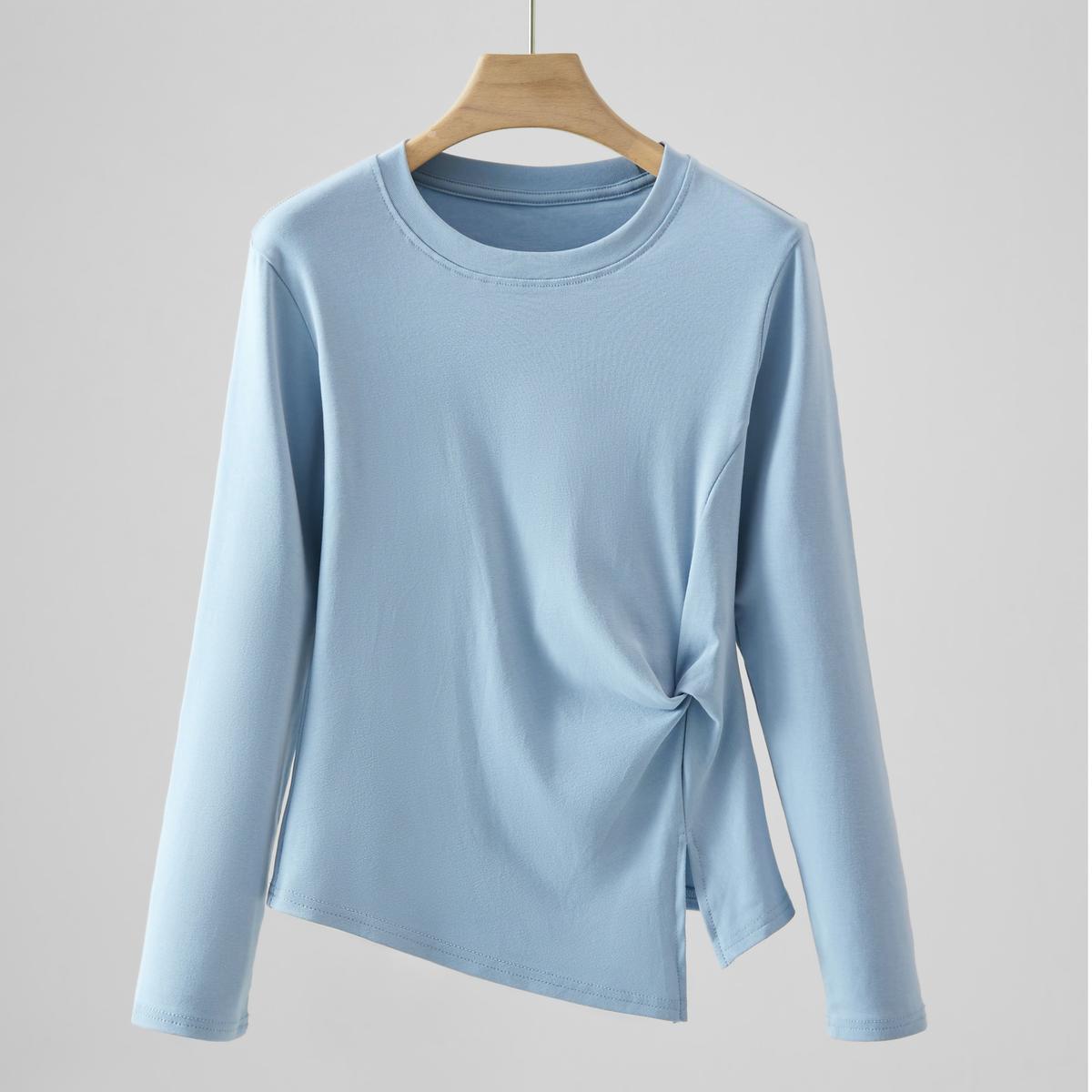 

Женская базовая футболка с длинным рукавом, французский приталенный крой, Осень/Зима 2025 3XL (65-73 kg)