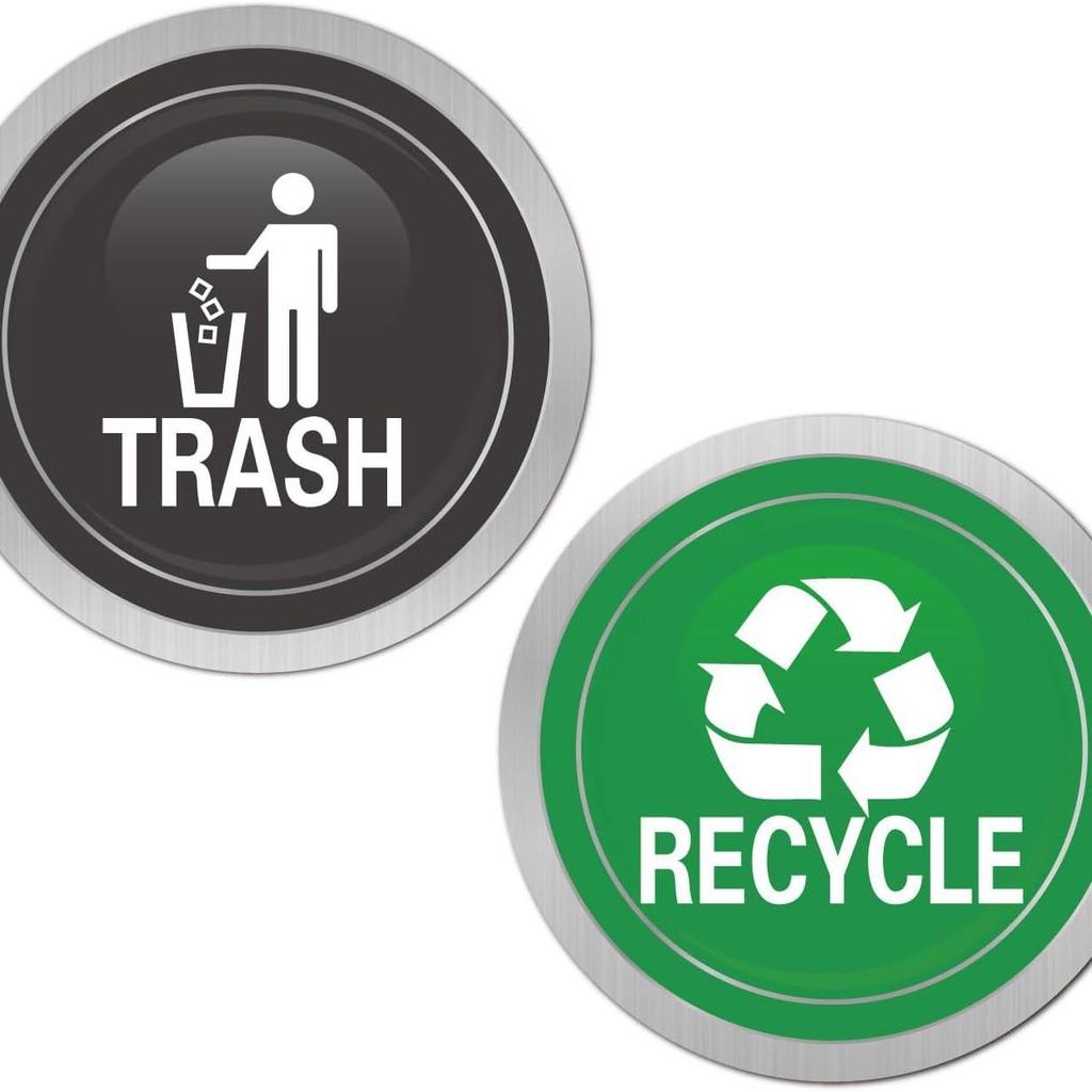 Recyclable Logo Magnetic Stickers for Home Trash Cans - Eco-Friendly Recycling Tiles